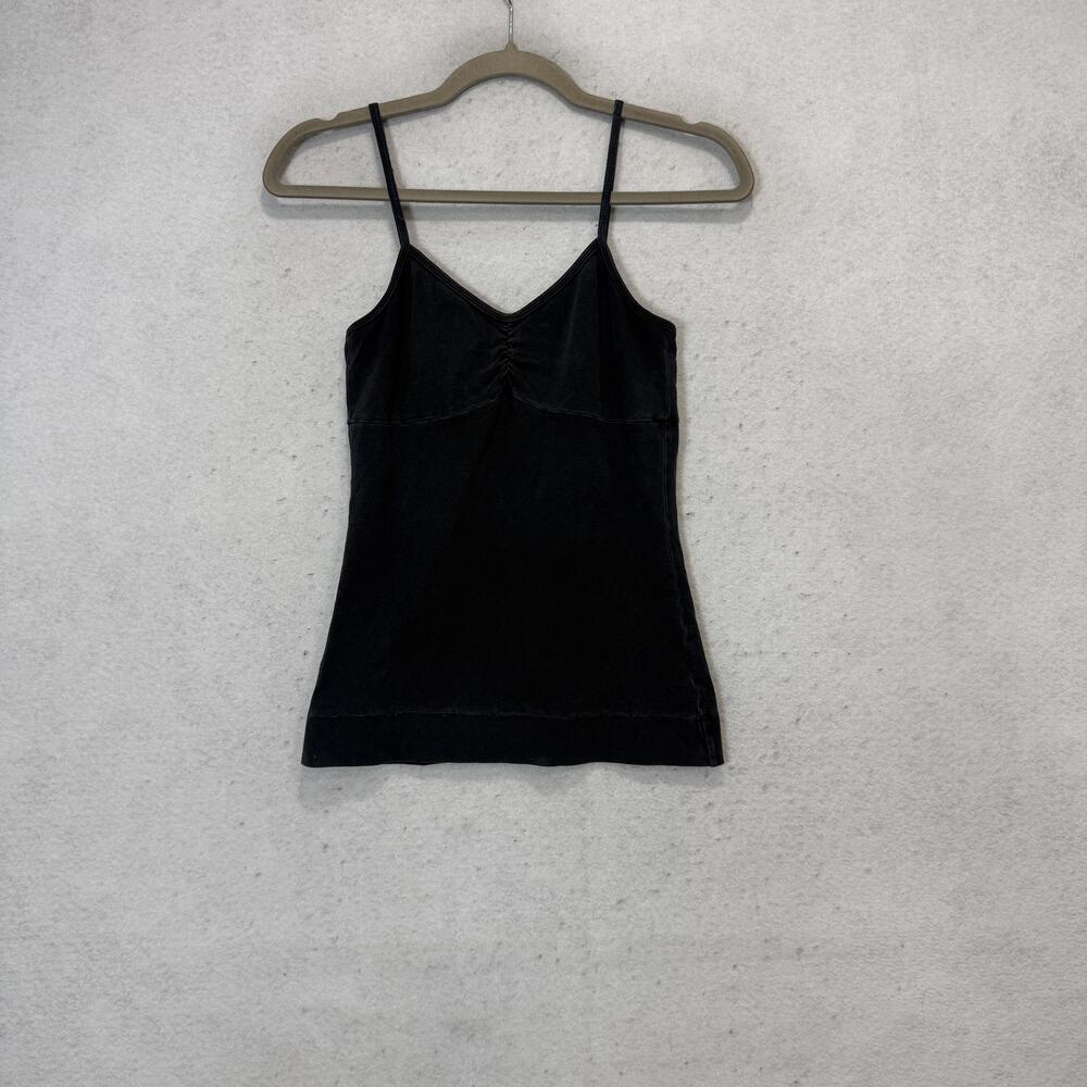 Hard Tail Y2K Tank Top Womens Small Black V Neck Built In Bra Camisole Yoga Gym